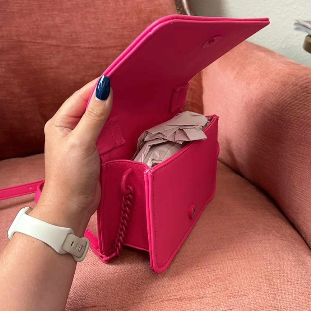 Nanette Lepore Hot Pink Bow Top Crossbody Bag, NWT - Picture 9 of 9